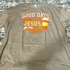 Good day start with Jesus and coffee T-shirt new 3X